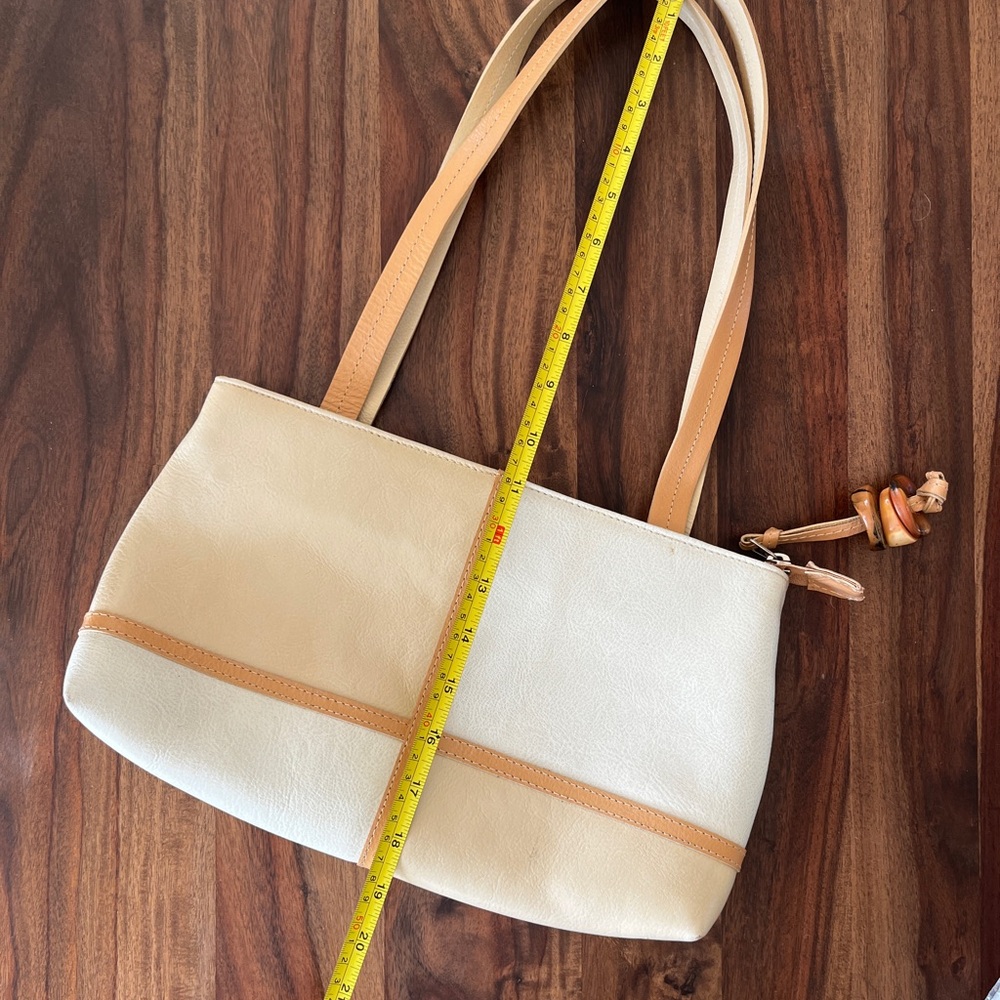 Chabeli leather purse Two-Tone beige caramel and ivory cream - Picture 6 of 10